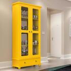 Cristaleira Safira Patrimar Portas De Vidro Com Espelho Amare