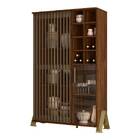 Cristaleira Sirius Com Adega 2 Portas Castanho Wood Tana Decor