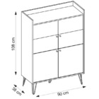 Cristaleira Style 4 Portas Pé De Ferro - Lider Design - Burit