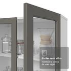 Cristaleira Suspensa 70 Cm 2 Portas De Vidro Branco/cinza Vik