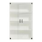 Cristaleira Suspensa Com 2 Portas De Vidro Branca Madesa