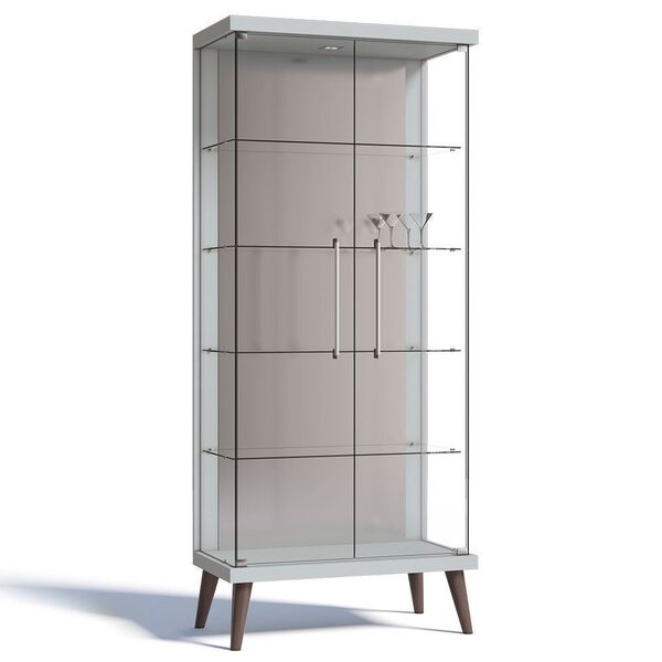 Cristaleira Tifanny 02 Portas De Vidro Branco Acetinado G29 -