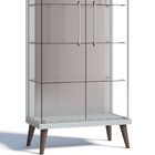 Cristaleira Tifanny 02 Portas De Vidro Branco Acetinado G29 -