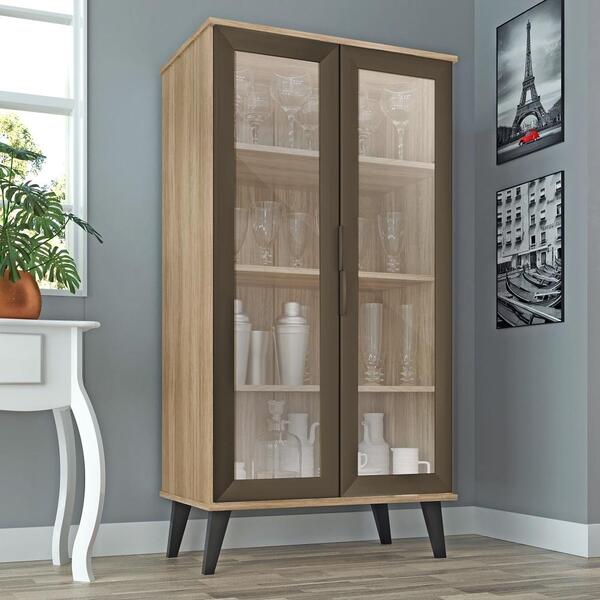 Cristaleira Tiffany 2 Portas  De Vidro