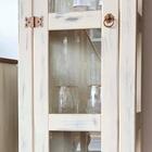 Cristaleira Torre Alta 01 Porta Vidro Lateral Madeira Maciça