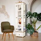 Cristaleira Torre Alta 01 Porta Vidro Lateral Madeira Maciça