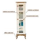 Cristaleira Torre Com Balcão Rústico Branco Garapa D120vl D16