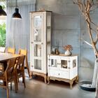 Cristaleira Torre Com Balcão Rústico Branco Garapa D120vl D16