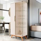 Cristaleira Tucumã Com Puxador Usinado E Vidro 4cm Temperado