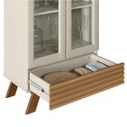 Cristaleira United 2 Portas Amendoa Off White