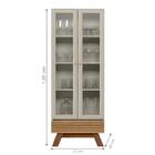 Cristaleira United 2 Portas Amendoa Off White