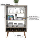 Cristaleira Veneza 2 Portas De Vidro Com Adega - Demolição/of