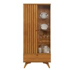 Cristaleira Versa 100% Mdf 1 Porta Ripada E 1 Gaveta Pés Made