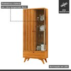 Cristaleira Versa 100% Mdf 1 Porta Ripada E 1 Gaveta Pés Made