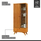 Cristaleira Versa 100% Mdf 1 Porta Ripada E 1 Gaveta Pés Made