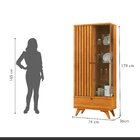 Cristaleira Versa  100% Mdf 1 Porta Ripada E 1 Gaveta Pés Mad