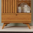 Cristaleira Versa  100% Mdf 1 Porta Ripada E 1 Gaveta Pés Mad