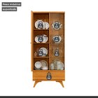 Cristaleira Versa  100% Mdf 1 Porta Ripada E 1 Gaveta Pés Mad