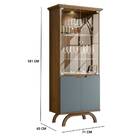 Cristaleira Vicenza Com Adega 4 Portas Imbuia Cinza Tana Decor