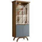 Cristaleira Vicenza Com Adega 4 Portas Imbuia Cinza Tana Decor