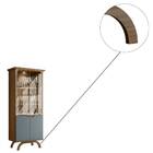 Cristaleira Vicenza Com Adega 4 Portas Imbuia Cinza Tana Decor