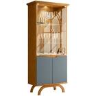 Cristaleira Vicenza Com Adega 4 Portas Ypê Cinza Tana Decor