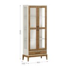 Cristaleira Vitrine 2 Portas 1 Gaveta Milão  Off White/freijó