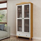 Cristaleira Vitrine 2 Portas 1 Gaveta Rubi Carvalho/branco