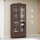 Cristaleira Vitrine Rústica 100% Madeira Maciça 2 Portas 1 Ga