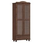 Cristaleira Vitrine Rústica 100% Madeira Maciça 2 Portas 1 Ga
