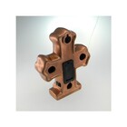 Cruz Decorativa Com Luz Led Cor Cobre Em Cerâmica 25x5x20 Cm
