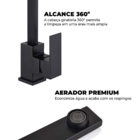 Cuba 50x40cm Inox304 Com Torneira Slim Black Tábua E Lixeira