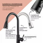 Cuba 50x40cm Inox 304 + Torneira Extensível Preta E Lixeira