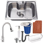 Cuba 50x40cm Inox 304 + Torneira Extensível Tábua E Lixeira