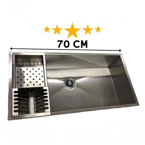 Cuba 70x40 Gourmet C/ Válvula E Canal Equipado Embutida Compl