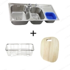 Cuba  Para Cozinha Tripla Gourmet Georgia Aço Inox 100x48