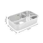 Cuba para Cozinha Simples de Embutir N2 56x34x18 4,5 Aço Inox 304 Brilho Delinia