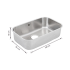 Cuba para Cozinha Simples de Embutir N2 56x34x18 4,5 Aço Inox 304 Fosco Delinia