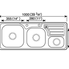 Cuba Aco 304 Tripla 888l+lixeira 30l+torneira Dubai Guimmis