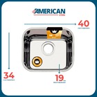 Cuba Aço Inox 304 American Steel N 0 40x34x19 Com Válvula