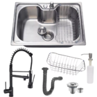 Cuba Aço Inox 50x40cm + Acessórios E Torneira Gourmet Black