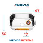 Cuba Aço Inox Gold 304 47x30x17