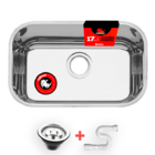 Cuba Aço Inox Robust N 1 47x30x17 + Sifão + Váivula