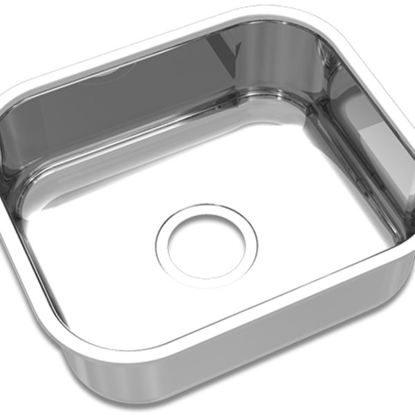 Cuba Aço Inox Simples Extra Polida Lisa 400x340x170 Cs-40 0 6