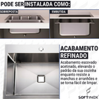 Cuba Aço Inoxidável Luxo Square Escovada 60cm x 45cm C/ Acess