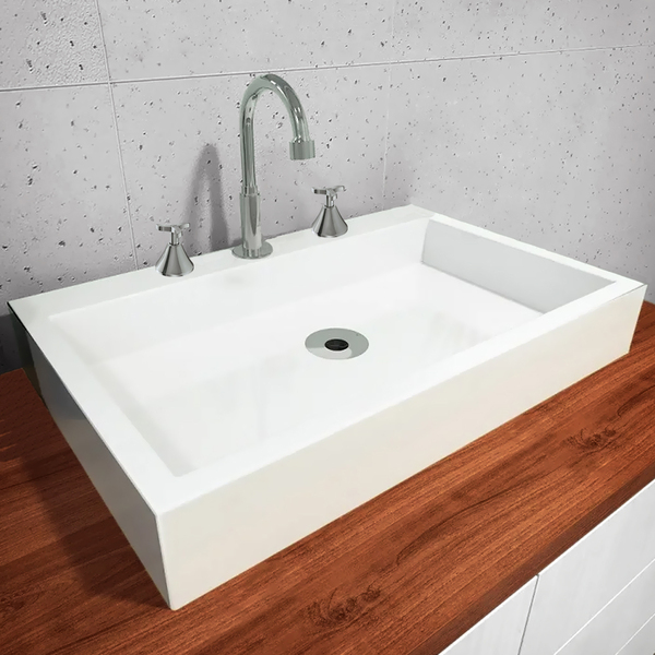 Cuba Apoio 3 Furos Retangular 56x38 Rubi Para Banheiro Beltem