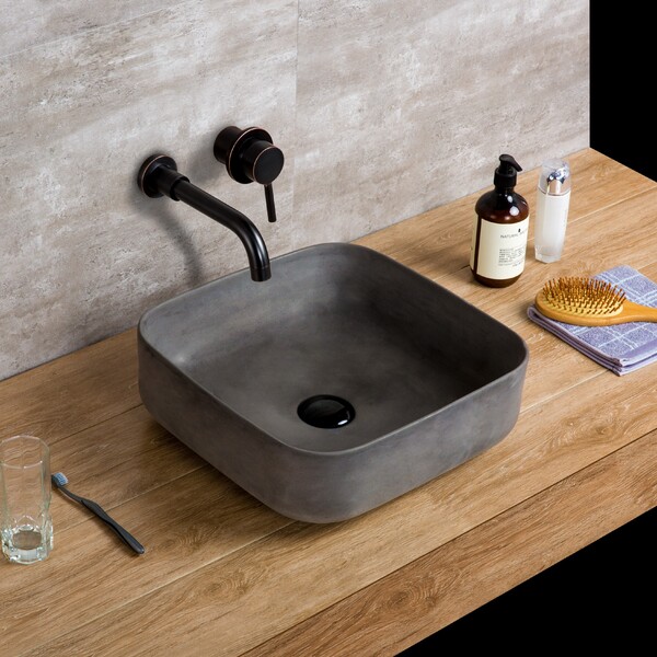 Cuba Apoio Evier Lavatório Cimento Queimado