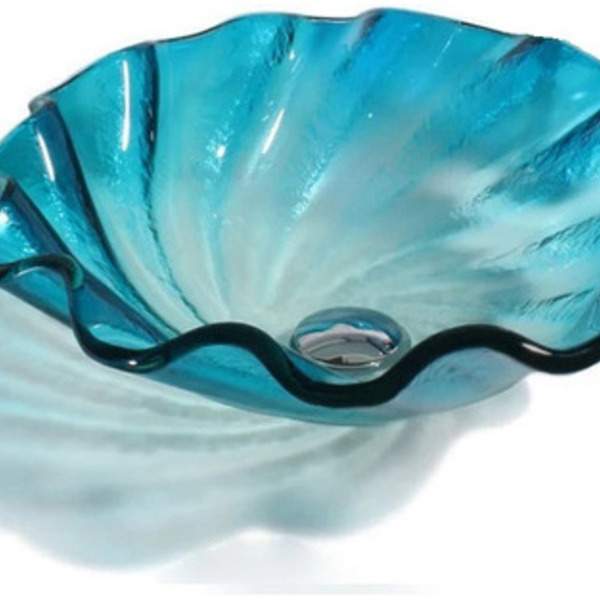 Cuba Apoio Evier Lavatório Flower Glass Murano