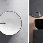 Cuba Apoio Evier Secchio Nero Lavabo Banheiro Preto E Branco