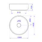 Cuba Apoio Redonda Deca Slim 40cm Cinza Antracite L.12040.85